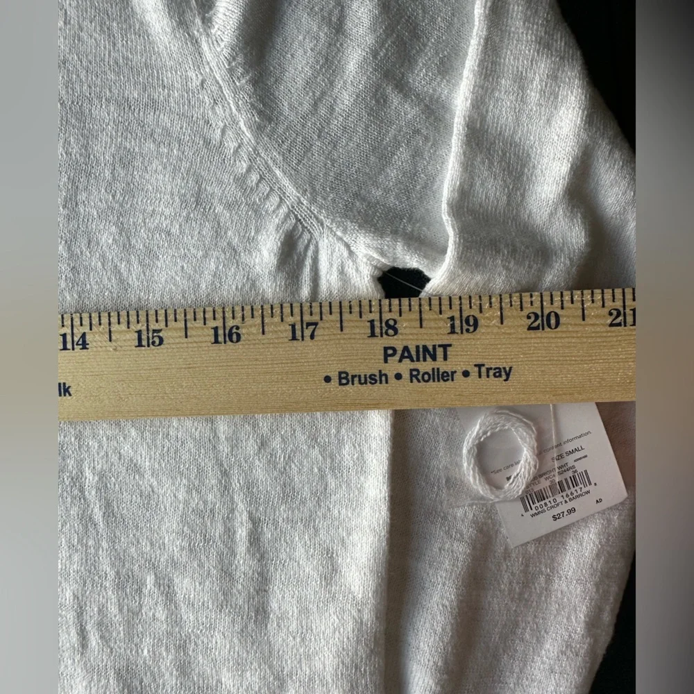 Croft & Barrow White Open Cardigan Sweater Size S NWT 62/31/7 cotton/rayon/nylon